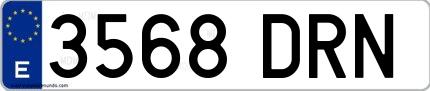 Ejemplo de matrícula española 3568 DRN