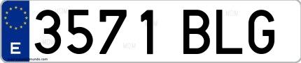 Ejemplo de matrícula española 3571 BLG