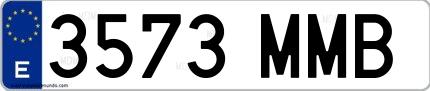 Ejemplo de matrícula española 3573 MMB