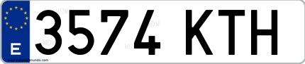 Ejemplo de matrícula española 3574 KTH