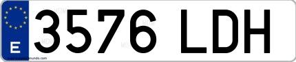 Ejemplo de matrícula española 3576 LDH