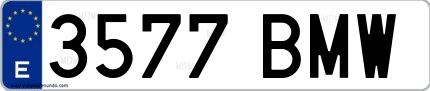 Ejemplo de matrícula española 3577 BMW