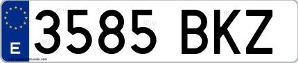 Ejemplo de matrícula española 3585 BKZ