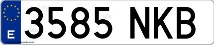 Ejemplo de matrícula española 3585 NKB