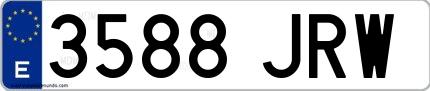Ejemplo de matrícula española 3588 JRW