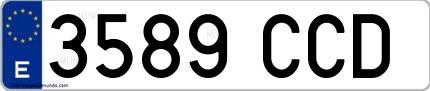 Ejemplo de matrícula española 3589 CCD