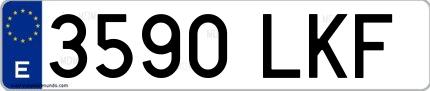 Ejemplo de matrícula española 3590 LKF