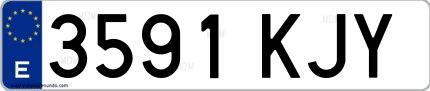 Ejemplo de matrícula española 3591 KJY