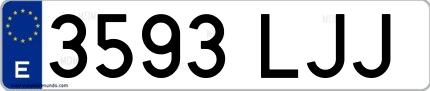 Ejemplo de matrícula española 3593 LJJ