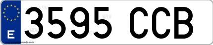 Ejemplo de matrícula española 3595 CCB