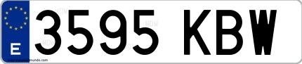 Ejemplo de matrícula española 3595 KBW