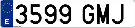 Ejemplo de matrícula española 3599 GMJ