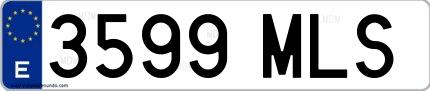 Ejemplo de matrícula española 3599 MLS