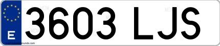 Ejemplo de matrícula española 3603 LJS