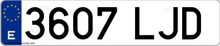 Ejemplo de matrícula española 3607 LJD