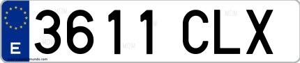 Ejemplo de matrícula española 3611 CLX