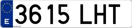 Ejemplo de matrícula española 3615 LHT