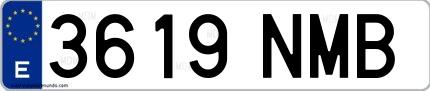 Ejemplo de matrícula española 3619 NMB