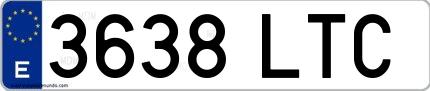 Ejemplo de matrícula española 3638 LTC
