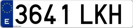 Ejemplo de matrícula española 3641 LKH