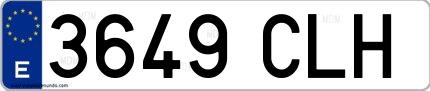 Ejemplo de matrícula española 3649 CLH