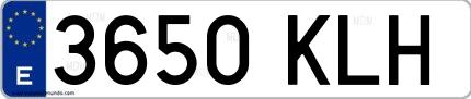 Ejemplo de matrícula española 3650 KLH