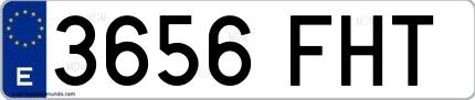 Ejemplo de matrícula española 3656 FHT