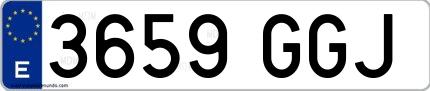 Ejemplo de matrícula española 3659 GGJ