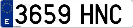 Ejemplo de matrícula española 3659 HNC
