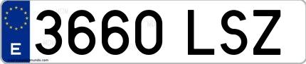 Ejemplo de matrícula española 3660 LSZ