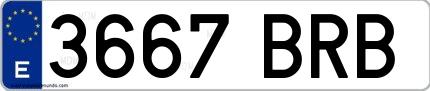 Ejemplo de matrícula española 3667 BRB