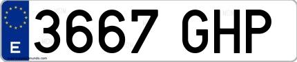 Ejemplo de matrícula española 3667 GHP