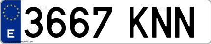 Ejemplo de matrícula española 3667 KNN