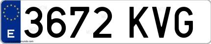 Ejemplo de matrícula española 3672 KVG