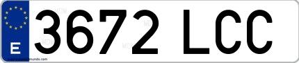 Ejemplo de matrícula española 3672 LCC