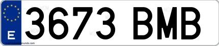 Ejemplo de matrícula española 3673 BMB