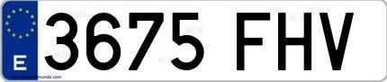 Ejemplo de matrícula española 3675 FHV