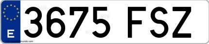Ejemplo de matrícula española 3675 FSZ