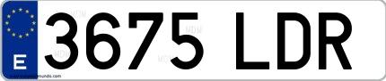 Ejemplo de matrícula española 3675 LDR