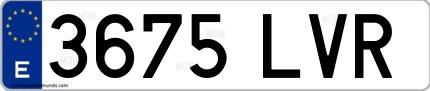 Ejemplo de matrícula española 3675 LVR