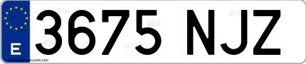 Ejemplo de matrícula española 3675 NJZ