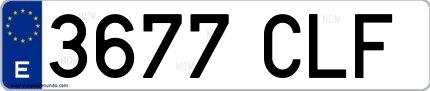 Ejemplo de matrícula española 3677 CLF