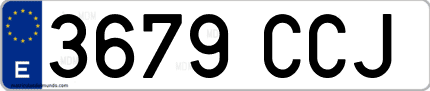 Ejemplo de matrícula de coche ordinaria 3679 CCJ