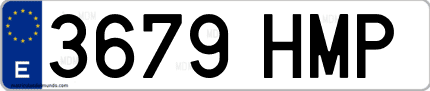 Ejemplo de matrícula de coche ordinaria 3679 HMP