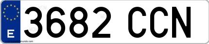 Ejemplo de matrícula española 3682 CCN