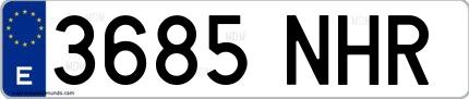 Ejemplo de matrícula española 3685 NHR