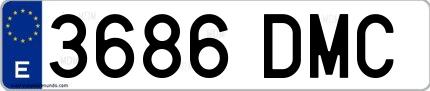 Ejemplo de matrícula española 3686 DMC