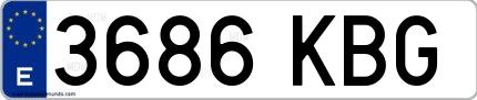 Ejemplo de matrícula española 3686 KBG