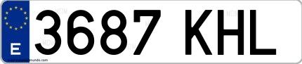 Ejemplo de matrícula española 3687 KHL