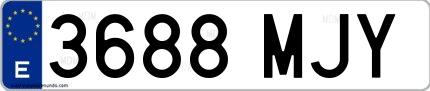 Ejemplo de matrícula española 3688 MJY